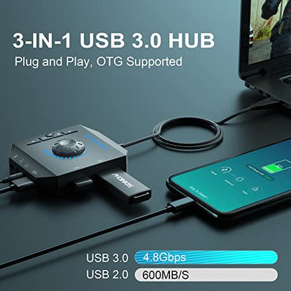 PHOINIKAS USB External Sound Card T10 2.0 Stereo 48 KHz for PC