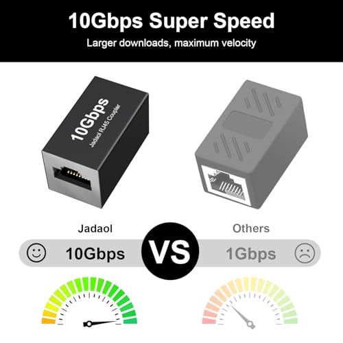 Jadaol 10Gbps RJ45 Coupler Coupler-1P-Black Inline Ethernet Extender Cat8/Cat7/Cat6a/Cat6