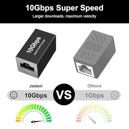 Jadaol 10Gbps RJ45 Coupler Coupler-1P-Black Inline Ethernet Extender Cat8/Cat7/Cat6a/Cat6