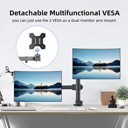 Suptek MD6432TP003 Tabletop Mount 13-27 Inch Adjustable Monitor Arm with Laptop Tray