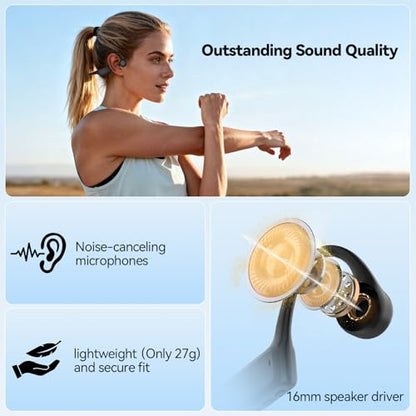 TECKNET Open Ear Headphones TK-HS042 Wireless Bluetooth 6.0 10-Hour Playtime IPX5 Waterproof