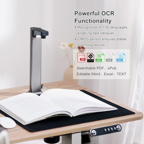 Kitnery 13MP Document Scanner Camera A3 Resolution CMOS Optical Sensor