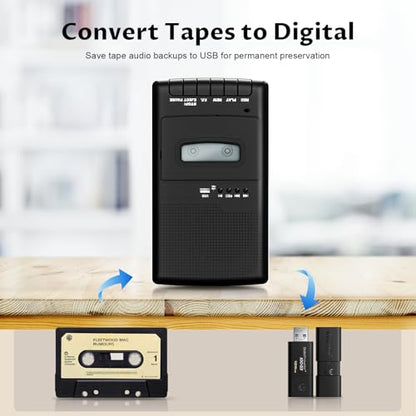 Mersoco T300-N Cassette Player Recorder & Converter USB Interface 90 Minutes Mono