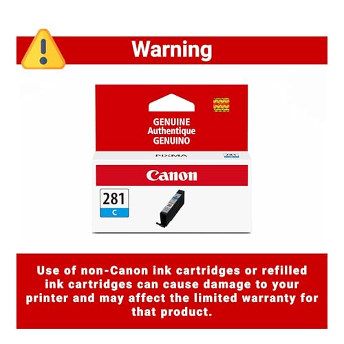 Canon CLI-281 Cyan Ink Tank 250 Pages Compatible with PIXMA Printers