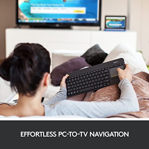 Logitech K400 Plus Wireless Touch Keyboard 84 Keys QWERTY Touchpad Black
