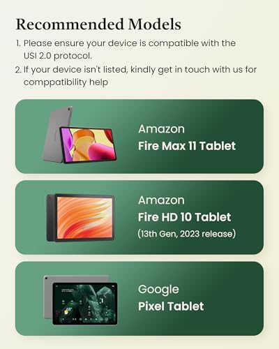 Metapen USI 2.0 Stylus Pen G1 for Fire Max 11 (2023 Release), USB-C Fast Charging, 4096 Pressure Pen, Compatible with Amazon Fire HD 10 (13th Gen, 2023 Release), Google Pixel Tablet