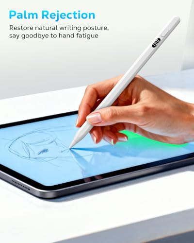MoKo 12 x 8 x 4 inches Stylus Pen for iPad 2018-2025 with Palm Rejection and Tilt Sensitivity - P1480397
