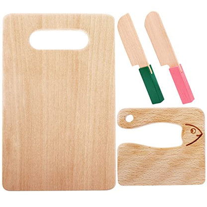 VAIPI 4 Pcs Wooden Kids Knives Set for Safe Cooking