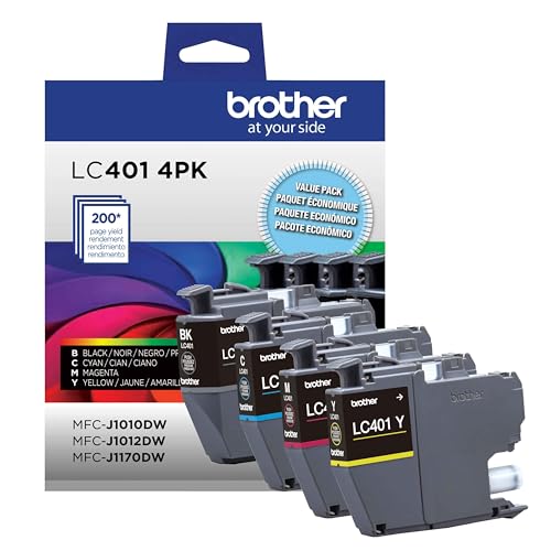 Brother Standard Yield LC4014PKS Ink Cartridges 4-Pack Black, Cyan, Magenta, Yellow