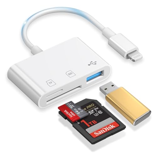 MOKEMAKE SD Card Reader PGDKQ-3 Lightning Connectivity, 2 Slots, 480 Mbps