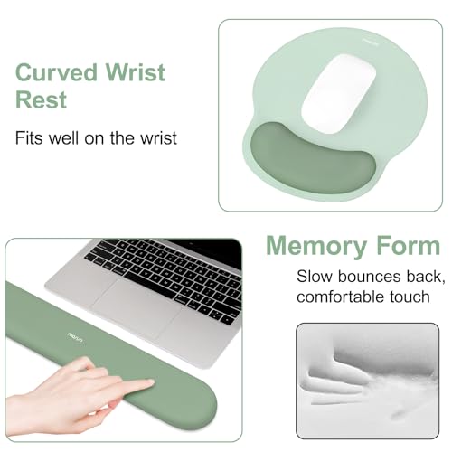 MOSISO 17.32in Keyboard Wrist Rest & 9.65in Mouse Pad Support Ergonomic Neoprene