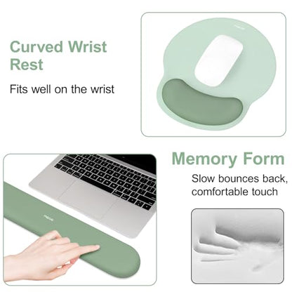 MOSISO 17.32in Keyboard Wrist Rest & 9.65in Mouse Pad Support Ergonomic Neoprene