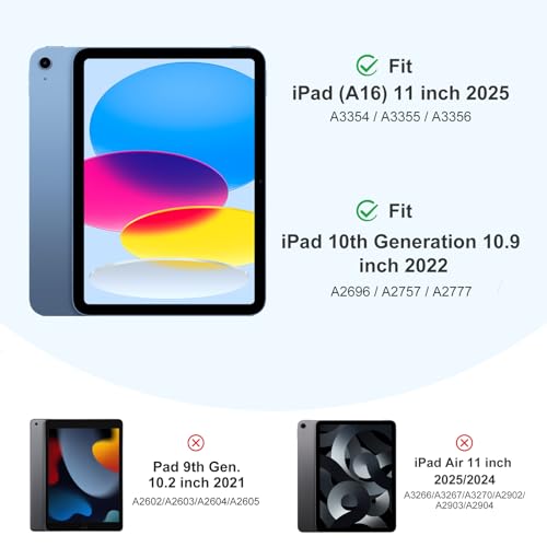 Akkerds iPad Case 10.9-Inch & 11-Inch TPU Protection with Pencil Holder - Model A3354/A3355/A3356/A2696/A2757/A2777