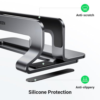 UGREEN 1 Unit Vertical Laptop Stand Model 20471 Aluminum Adjustable Tabletop Silver Gray
