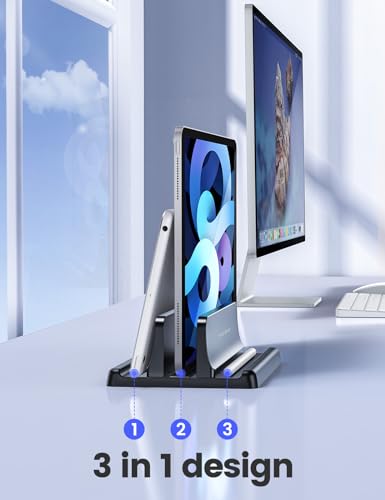 Vaydeer 1 Slot Vertical Laptop Stand SZ2S011 Adjustable Black Silicone