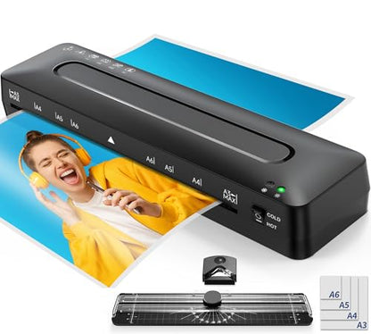 MAXDONE 13 Inch Laminator Machine 11x17 2 Rollers Thermal and Cold Laminating Device
