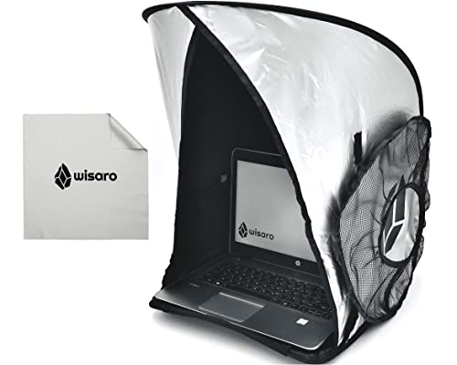 WISARO Laptop Sun Shade - 14.5 x 17.5 x 22 inches - Lightweight - Fits up to 17 inch Devices - Anti-Glare Fabric