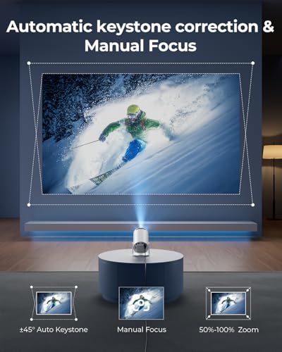 CLOKOWE Mini Projector Model HY300PRO+ 1280x720 500 Lumen LCD Portable