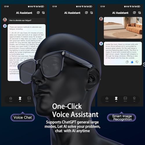Bapick Smart Glasses 8MP Camera Open-Ear Black