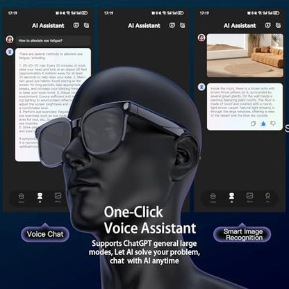 Bapick Smart Glasses 8MP Camera Open-Ear Black