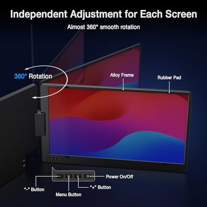 KYY 15.6" X90D FHD 1080p 60Hz LCD Dual Portable Monitor