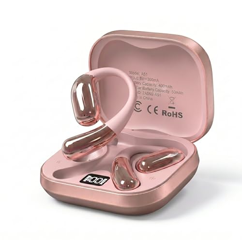Tuemvia FWC-LYEJ-R Wireless Open Ear Headphones Bluetooth 5.0 - Sweat Resistant - Rose Gold