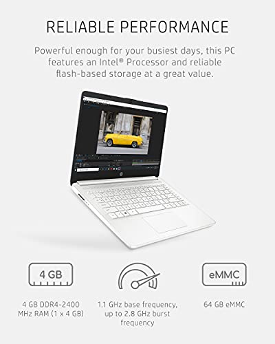 HP 14-dq0040nr Laptop, 14-Inch, 1366 x 768, LED, Standard Laptop, Snowflake White
