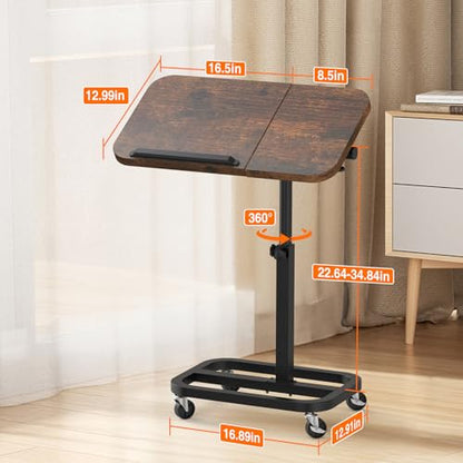 Alentar 14.76 x 18.5 x 15.94 DSTP01 Polished Oblong Overbed Table