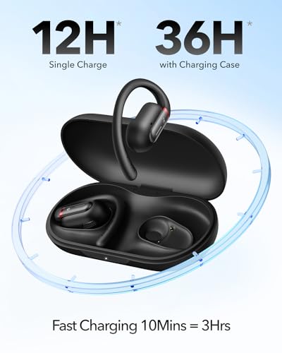 Soundcore A3873 Open-Ear Headphones, Wireless, Bluetooth 5.3, 12H Battery Life, IP55 Rating, Ergonomic Design
