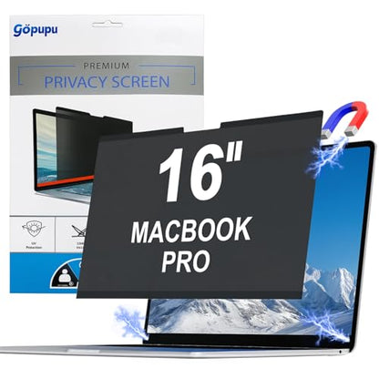 gopupu 16 Inches MacPro16 2021-2026 M1M2MM4M5 Pro Max Privacy Filter Removable Anti-Glare Screen Protector