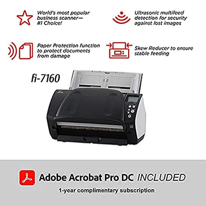 Fujitsu fi-7160 Document Scanner USB 600 DPI Color Depth 24 bpp Professional Desktop Scanner