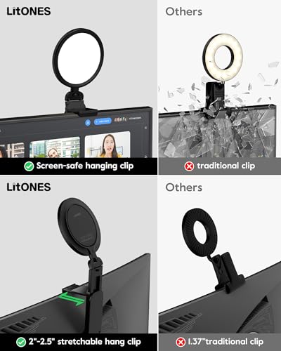 LitONES 5inch V01C Video Light USB 2.0, 11.7oz, 450Lumens, 10-Level Brightness, 5 Color Temperatures, Continuous Illumination