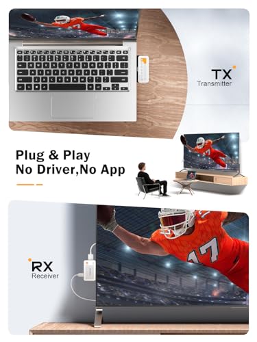 Lemorele 5G P400 HDMI Wireless Adapter Kit, 1080P@60Hz, USB-C, HDMI, Audio