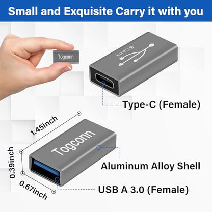 Togconn USB to USB C Adapter 2 Pack TOG-USB3.0-AFCF-2PK