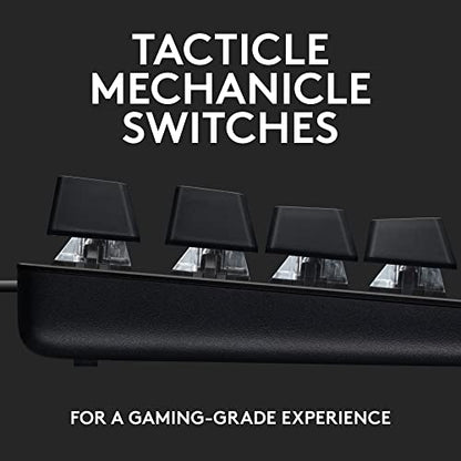 Logitech G413 SE Full-Size Mechanical Keyboard 108 Keys Aluminum Construction Tactile Switch Corded Black