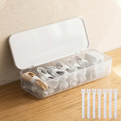 PAVSTINE 3.54x10.24x1.97 in CSB-WH Cable Organizer with 7 Compartments