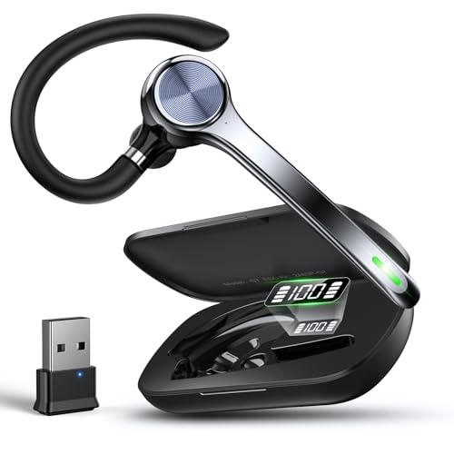 Ngsod Bluetooth Headset Wireless Earpiece 500mAh Battery 72 Hours Talk Time Noise Canceling Mic