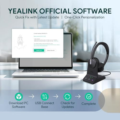 Yealink WH64 Mono UC Wireless Headset DECT Bluetooth 606ft Range