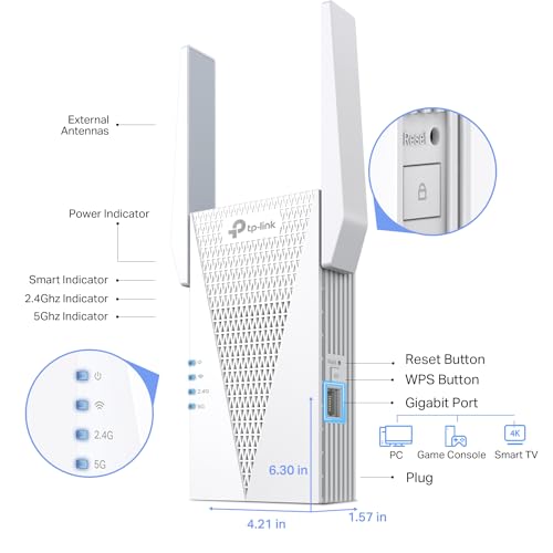 TP-Link RE615X 1800Mbps Dual-Band WiFi 6 Range Extender