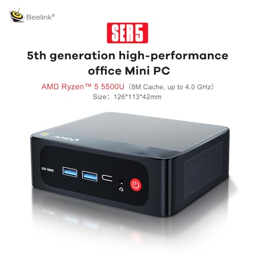 Beelink Mini PC SER5 AMD Ryzen 5 5500U 4K 60Hz Mini PC