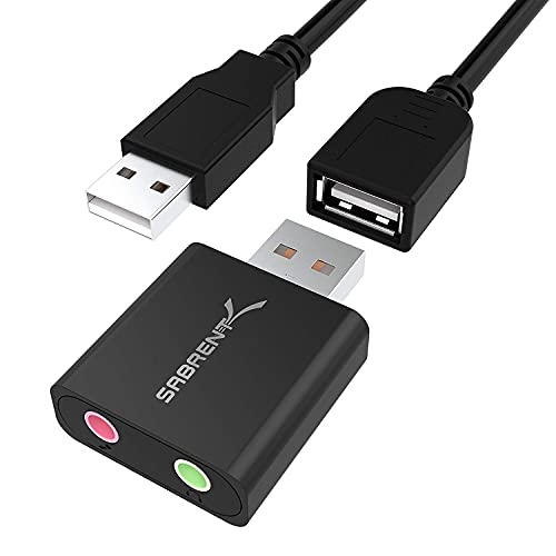 Sabrent Aluminum USB External Stereo Sound Adapter AU-EMCB USB 2.0 Stereo 48 KHz