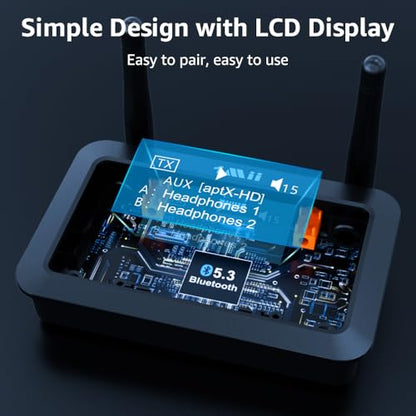 1Mii B03Pro+ Bluetooth Audio Adapter 5.3 Dual Link LDAC Optical RCA AUX 3.5mm