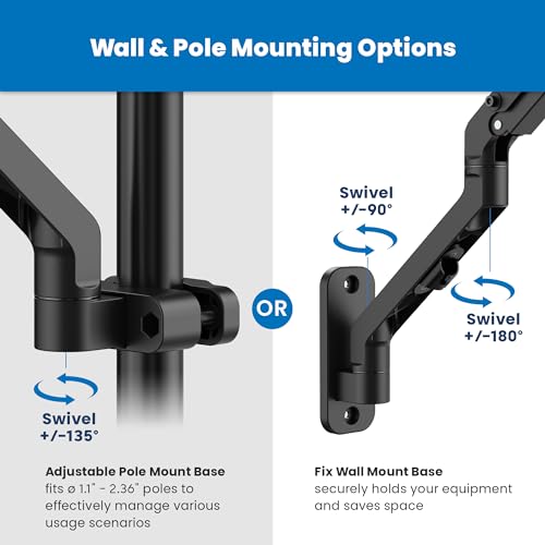 Mount-It! 15 x 12.25 x 5.75 inches Wall Mount Ergonomic Laptop Arm