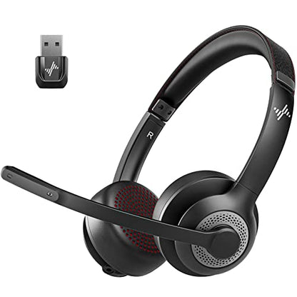 JIAMQISHI EH02 Bluetooth V5.2 Wireless Headset with Microphone for Adults