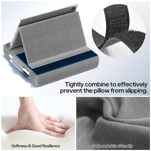 KDD Portable Tablet Pillow Stand, Compatible with Tablets and Phones, Adjustable Viewing Angle, Multi-Purpose Tabletop Mount