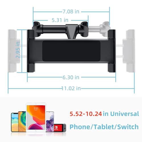 AIOYE 12.9-Inch Car Tablet Holder001 Adjustable Holder for All Compatible Devices