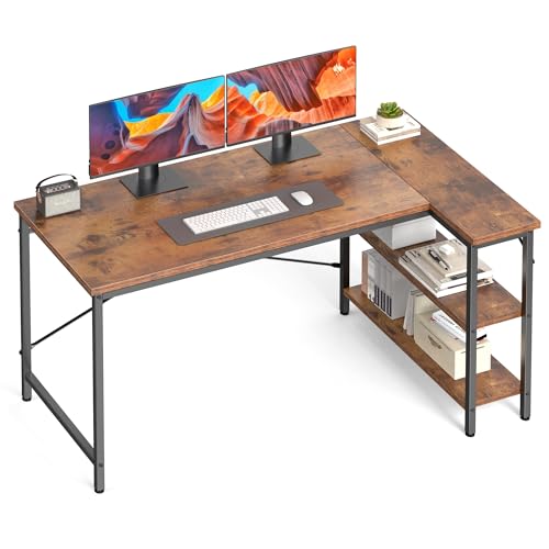 DUMOS 47 Inch DU-2JL-RT Computer Desk Polished Brown