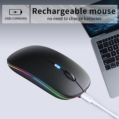 KANMABPC Wireless Bluetooth Mouse 4.4" x 2.3" Ambidextrous 33ft Range PC