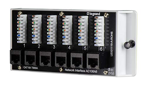 Legrand On-Q AC106A6 Cat 6A Network Interface Module Ethernet 6 Port