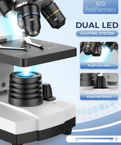 PalliPartners 5.71"L x 3.94"W x 9.84"H SWXWJ-1 2000x 240 Volts LED Compound Microscope